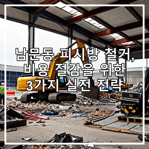 남문동 피시방 철거, 비용 절감을 위한 3가지 실전 전략