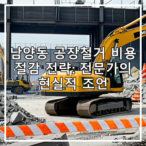 남양동 공장철거 비용 절감 전략: 전문가의 현실적 조언