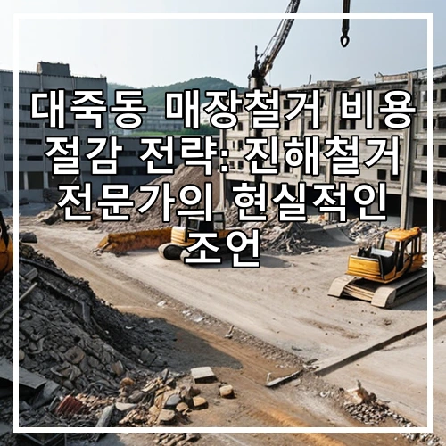 대죽동 매장철거 비용 절감 전략: 진해철거 전문가의 현실적인 조언