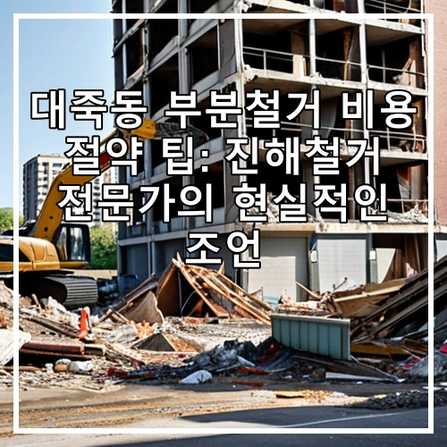 대죽동 부분철거 비용 절약 팁: 진해철거 전문가의 현실적인 조언