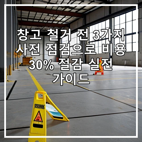 창고 철거 전 3가지 사전 점검으로 비용 30% 절감 실전 가이드