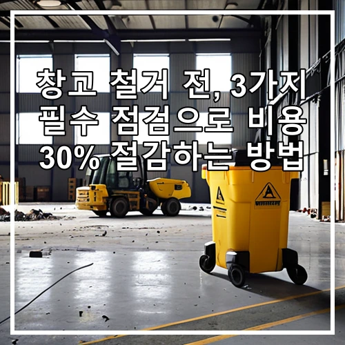 창고 철거 전, 3가지 필수 점검으로 비용 30% 절감하는 방법