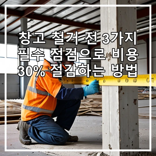 창고 철거 전 3가지 필수 점검으로 비용 30% 절감하는 방법