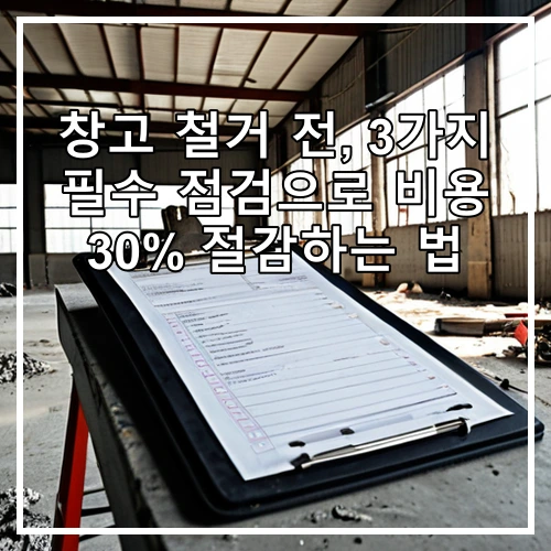 창고 철거 전, 3가지 필수 점검으로 비용 30% 절감하는 법