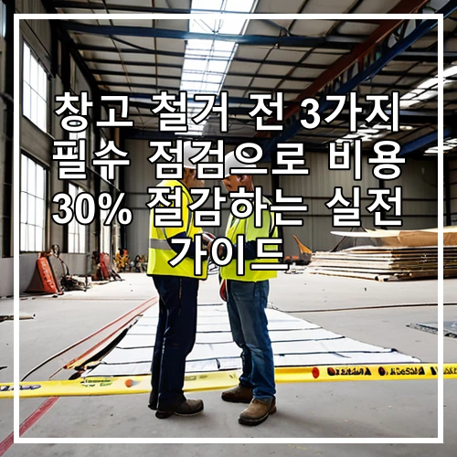 창고 철거 전 3가지 필수 점검으로 비용 30% 절감하는 실전 가이드