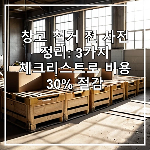 창고 철거 전 사전 정리: 3가지 체크리스트로 비용 30% 절감