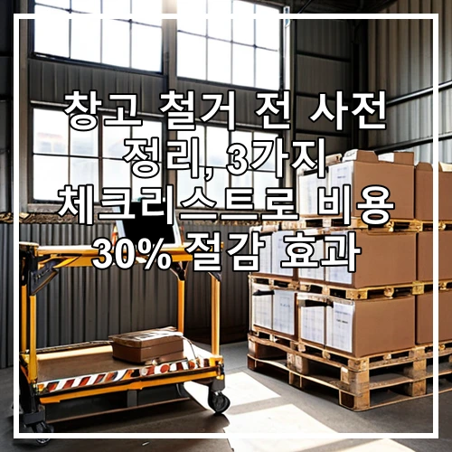 창고 철거 전 사전 정리, 3가지 체크리스트로 비용 30% 절감 효과