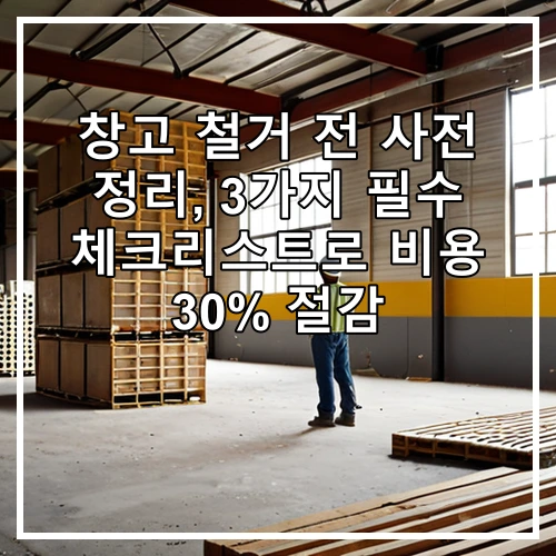 창고 철거 전 사전 정리, 3가지 필수 체크리스트로 비용 30% 절감
