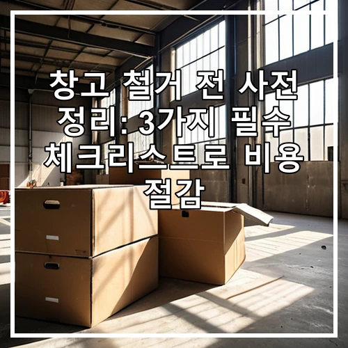 창고 철거 전 사전 정리: 3가지 필수 체크리스트로 비용 절감