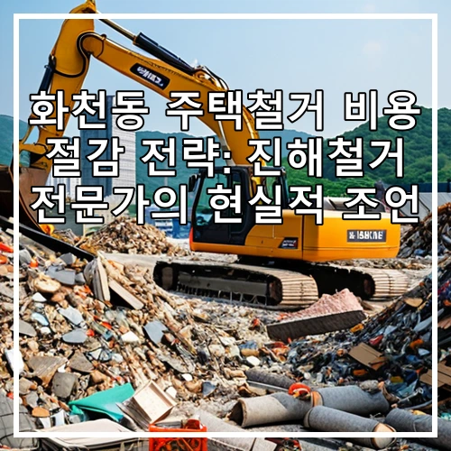 화천동 주택철거 비용 절감 전략: 진해철거 전문가의 현실적 조언