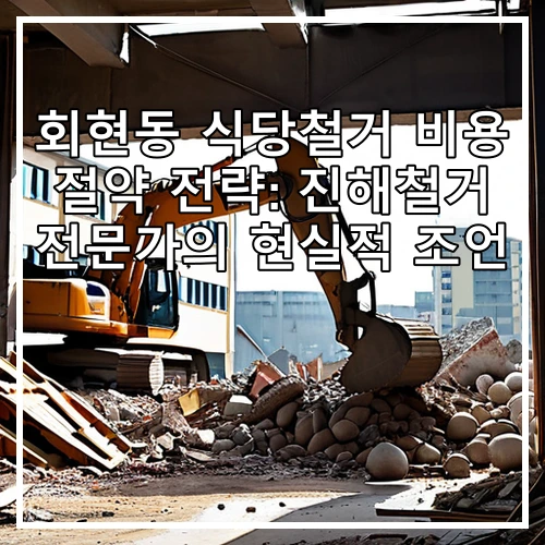 회현동 식당철거 비용 절약 전략: 진해철거 전문가의 현실적 조언